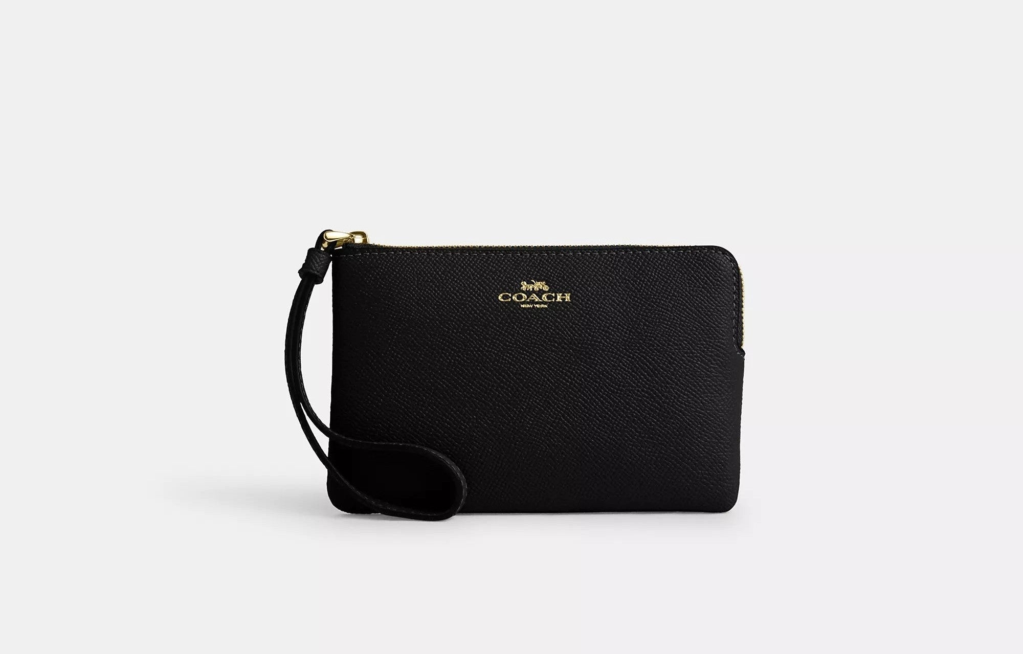 Coach Womens Corner Zip in Crossgrain Leather - Black - One Size