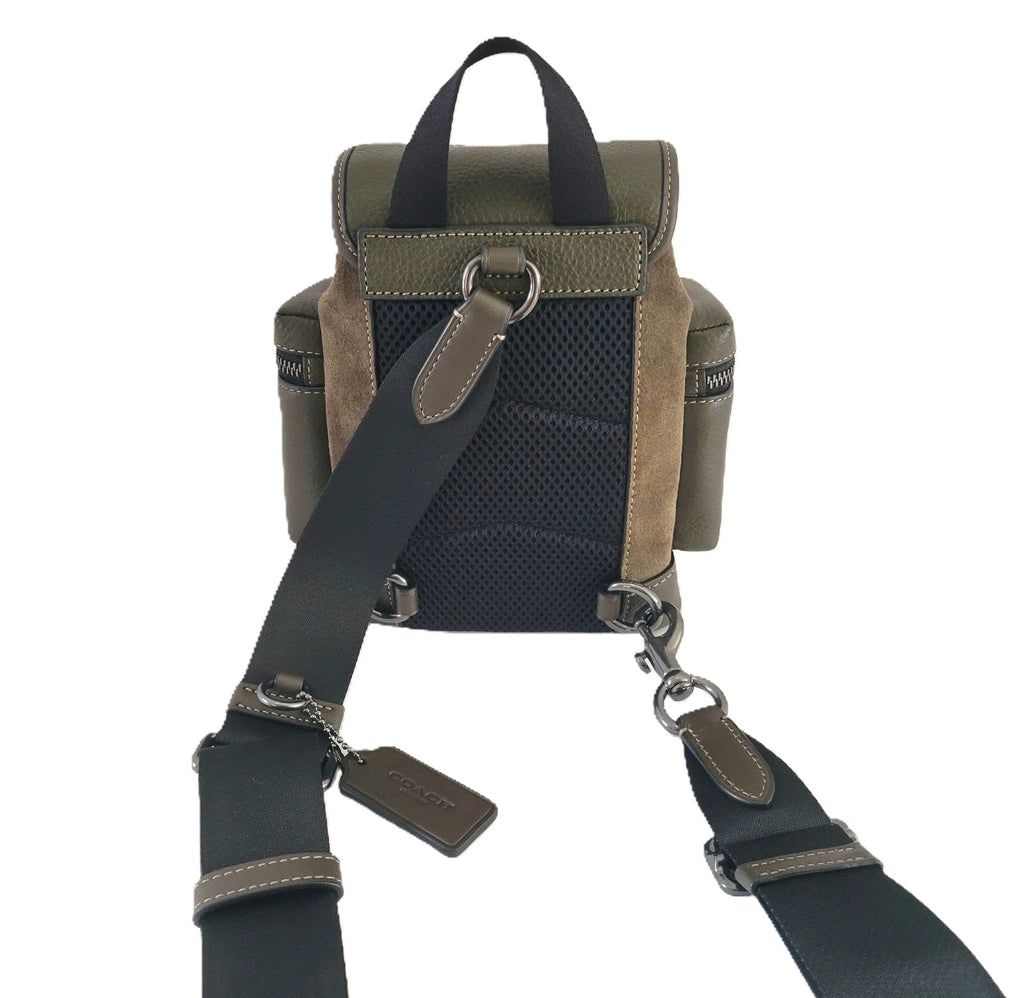 Coach Sprint Slng Suede In Uniform Green