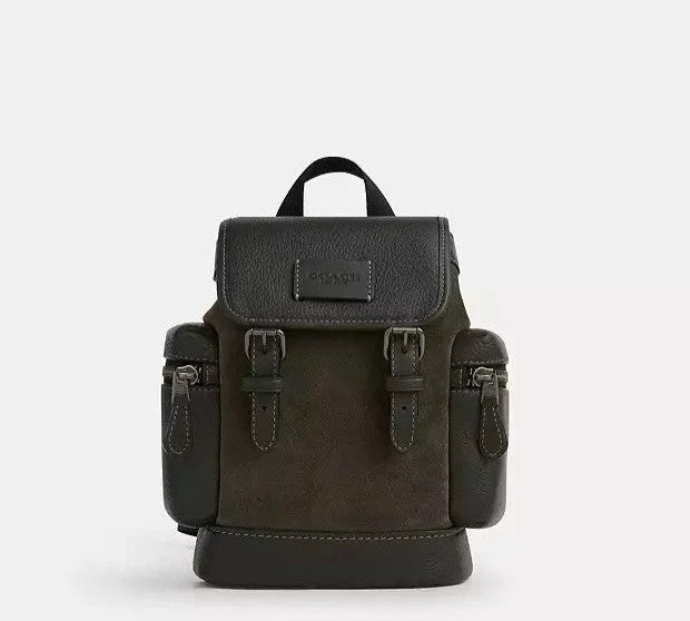 Coach Sprint Slng Suede In Uniform Green