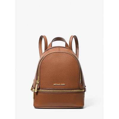 Michael Kors Rhea Extra-Small Pebbled Leather Backpack Brown One Size