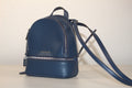 Michael Kors Rhea Extra-Small Pebbled Leather Backpack Blue One Size