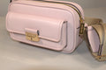 Michael Kors Bradshaw Extra-Small Leather Camera Crossbody Bag light pink