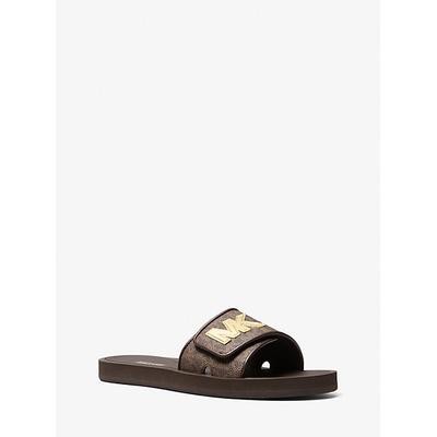 Michael Kors Palmer Signature Logo Slide Sandal Brown 8