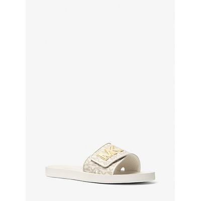 Michael Kors Palmer Signature Logo Slide Sandal Natural 8
